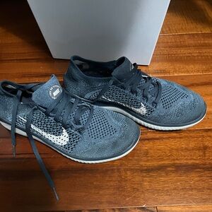 Nike Free RN Flyknit 2018 Blue Jeans Breathable Running Sneakers Shoes Size 7.5